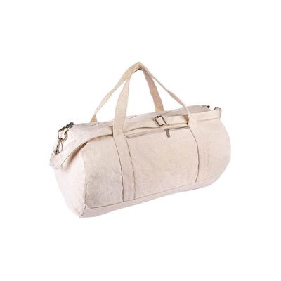 Puebla Grs Certified Recycled Cotton Duffel Gym Bag Natural