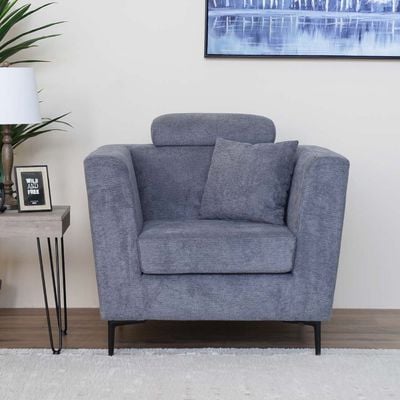 Camily 1-Seater Sofa - Dark Grey – With 2-Year Warranty