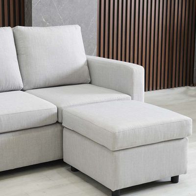 Lara 3-seater Fabric Left and Right Reversible Corner Sofa - Grey - With 2-Year Warranty