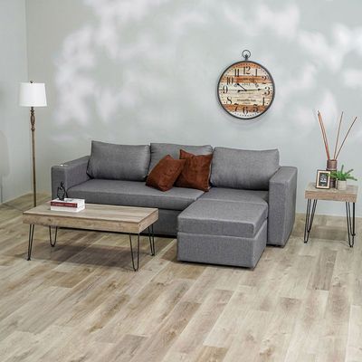 Ashley 3-Seater L-Shape Corner Sofa – Grey – With 2-Year Warranty