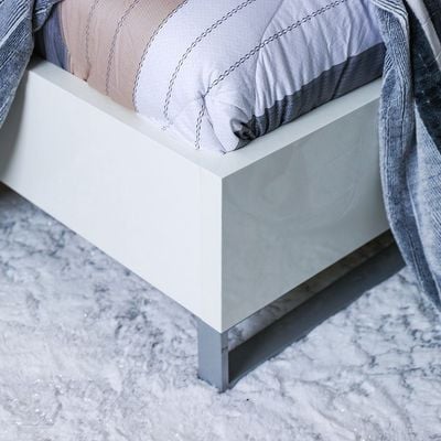لوليتا - سرير كينج 180×200 سم - أبيض لامع
