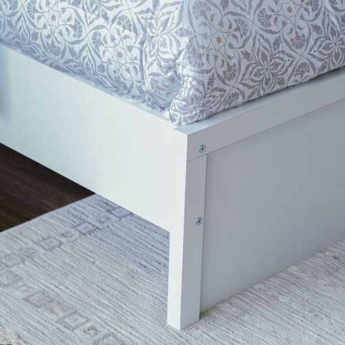أورورا - سرير كينج 180×200 سم - أبيض / خشبي طبيعي