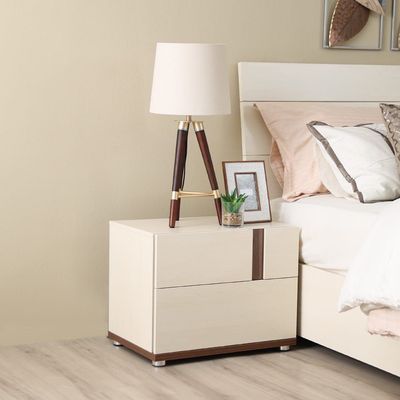 Maybell Bedroom Set - White Maple / Walnut