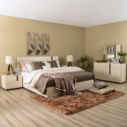 Maybell Bedroom Set - White Maple / Walnut