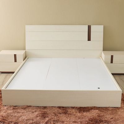Maybell 180x200 King Bed Set - White Maple/Walnut - With 2-Year Warranty