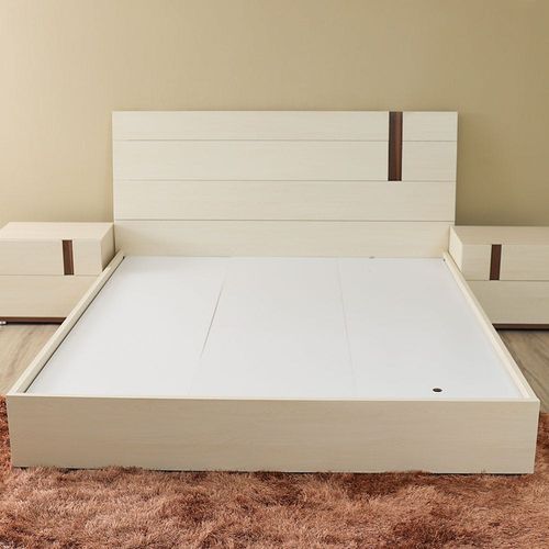 Maybell 180X200 King Bed Set - White Maple / Walnut