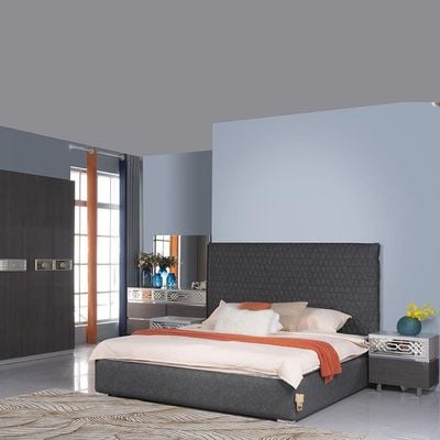 Calvin King Bed - Grey/Silver - 180x200 cm - With 2-Year Warranty