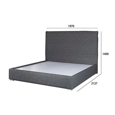 Calvin King Bed - Grey/Silver - 180x200 cm - With 2-Year Warranty