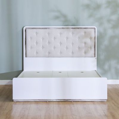 Gingko 180X200 King Bed - Matte White / Gold