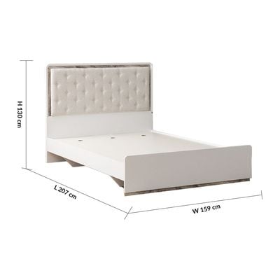 Gingko 150X200 Queen Bed - Matte White / Gold