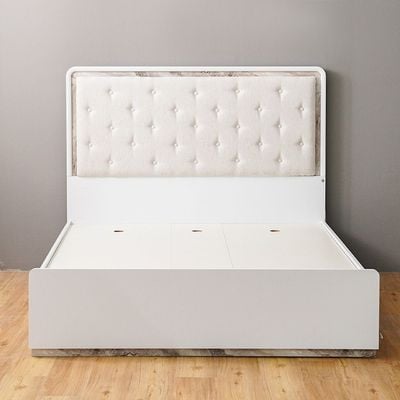 Gingko 150X200 Queen Bed - Matte White / Gold