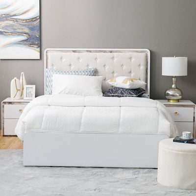 Gingko 150X200 Queen Bed - Matte White / Gold