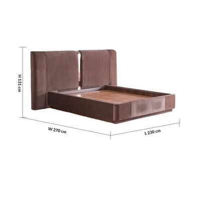 Royce 180X200 King Bed + 2 Night Stand - Brown / Beige / Bronze