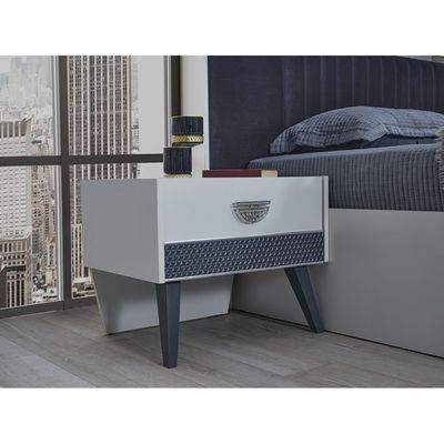 Keops 180x200 King Bedroom Set - White/Grey - With 2-Year Warranty