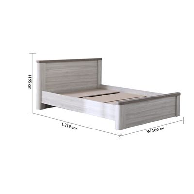 Olivos 150x200 Queen Bed - Ash Grey/Oak - With 2-Year Warranty