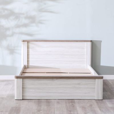 Olivos 150x200 Queen Bed - Ash Grey/Oak - With 2-Year Warranty