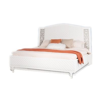 Adelle 180X200 King Bed - White / Silver
