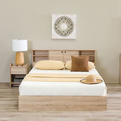 Adriana 200X150 Queen Bed Set + Dresser and Stool - Sonoma Oak