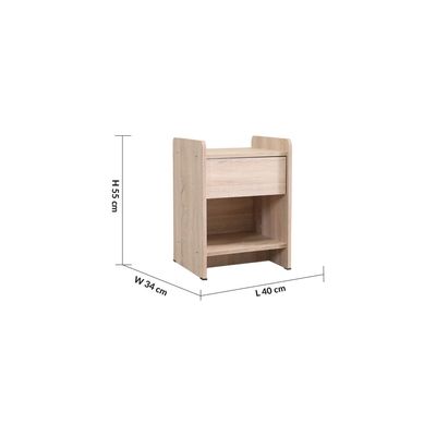 Adriana 150x200 Queen Bed Set + Dresser and Stool - Sonoma Oak