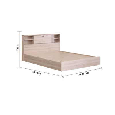 Adriana 150x200 Queen Bed Set + Dresser and Stool - Sonoma Oak