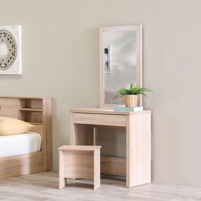 Adriana 150x200 Queen Bed Set + Dresser and Stool - Sonoma Oak