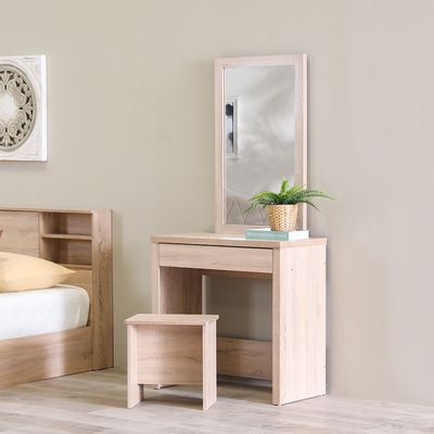 Adriana 200X150 Queen Bed Set + Dresser and Stool - Sonoma Oak