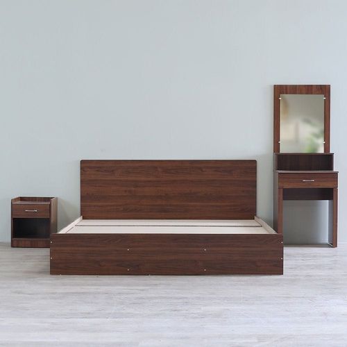 Celestina King Bed Set 180X200+ Dresser and Stool - Teak