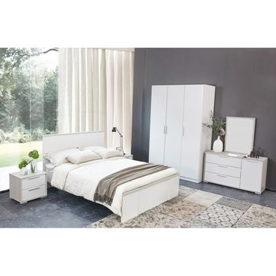 Thomas 150x200 Queen Bed - White/Light Oak - With 2-Year Warranty