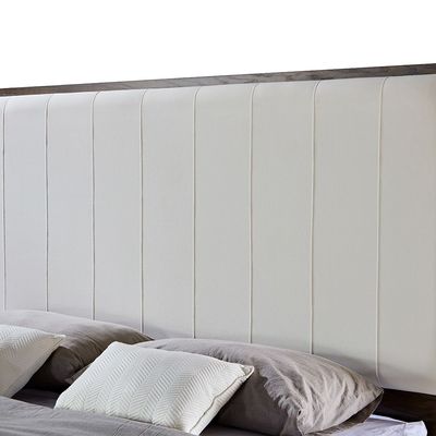 كاتليا - سرير كينج مقاس 180 × 200 سم - أبيض ريفي/جوز - مع ضمان لمدة عامين