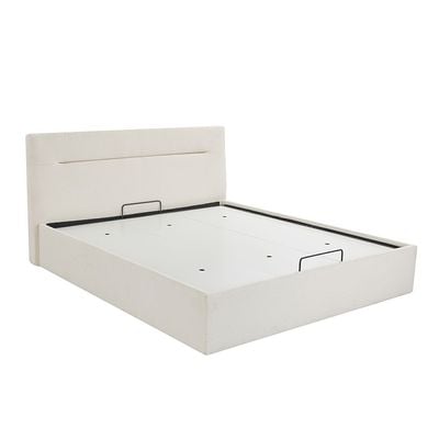 Hendrix 180x200 King Bed with Hydraulic Storage - White - With 2-Year Warranty