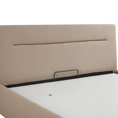 Hendrix 180x200 King Bed with Hydraulic storage - Taupe - With 2-Year Warranty