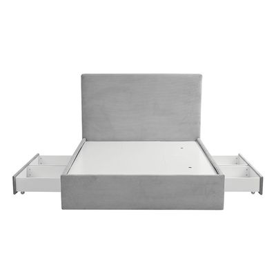 Wesley 150x200 Queen Bed with 4 Drawers - Dark Grey - With 2-Year Warranty