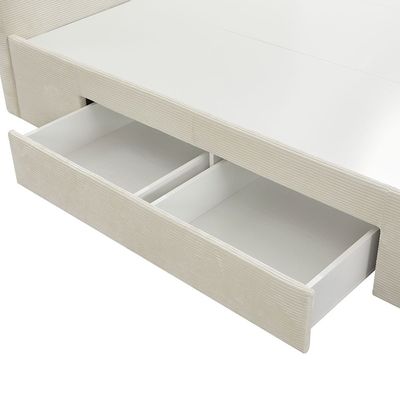 Wesley 180x200 King Bed with 4 Drawers - Light Beige - With 2-Year Warranty