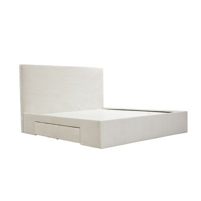 Wesley 180x200 King Bed with 4 Drawers - Light Beige - With 2-Year Warranty