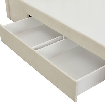 Vista 150x200 Queen Bed with 4 Drawers - Light Beige - With 2-Year Warranty