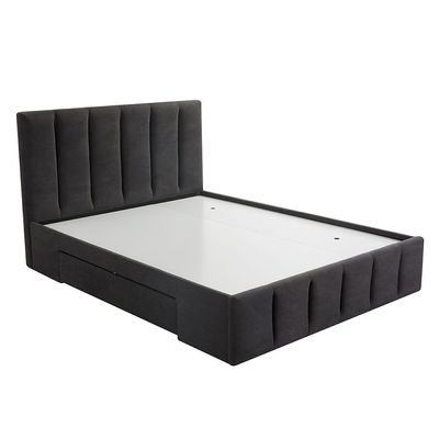 Vista 150x200 Queen Bed with 4 Drawers - Black - With 2-Year Warranty