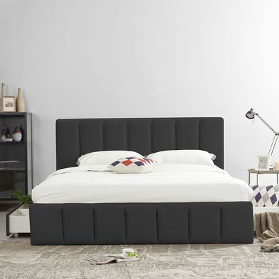 Vista 180x200 King Bed with 4 Drawers - Black - With 2-Year Warranty
