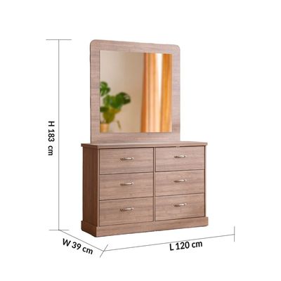 Zirco King Bedroom Set - Brown Oak - With 2-Year Warranty