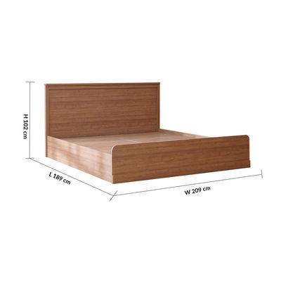 Zirco King Bedroom Set - Brown Oak - With 2-Year Warranty