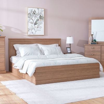 Zirco King Bedroom Set - Brown Oak - With 2-Year Warranty