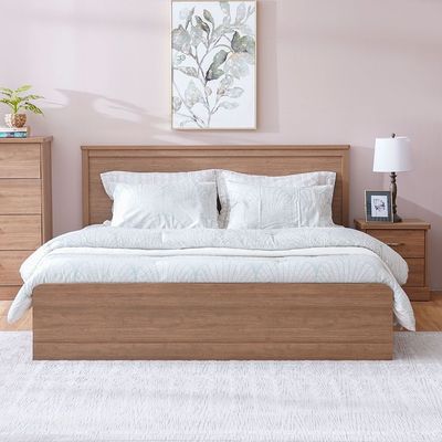 Zirco King Bedroom Set - Brown Oak - With 2-Year Warranty