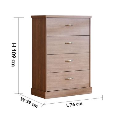 Zirco King Bedroom Set - Brown Oak - With 2-Year Warranty