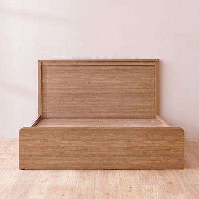 Zirco 150X200 Queen Bed with Storage - Brown Oak - With 2-Year Warranty
