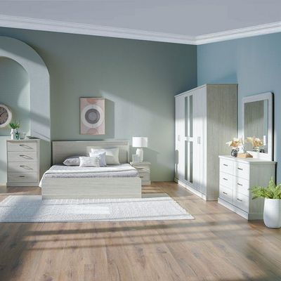 Zirco King Bedroom Set - White Oak - With 2-Year Warranty