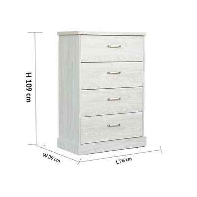 Zirco King Bedroom Set - White Oak - With 2-Year Warranty