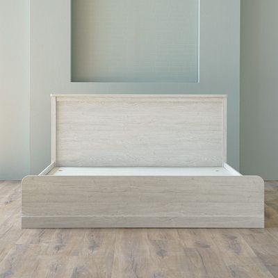 Zirco 150X200 Queen Bed with Storage - White Oak - With 2-Year Warranty