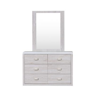 Tisley King Bedroom Set - Light Oak/White Faux Marble - With 2-Year warranty