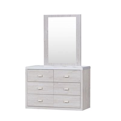 Tisley King Bedroom Set - Light Oak/White Faux Marble - With 2-Year warranty