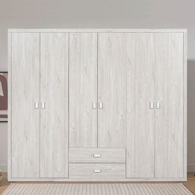 Tisley King Bedroom Set - Light Oak/White Faux Marble - With 2-Year warranty