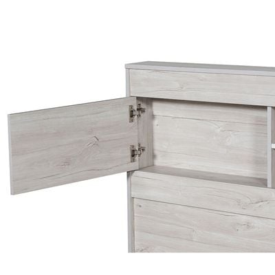 Tisley King Bedroom Set - Light Oak/White Faux Marble - With 2-Year warranty